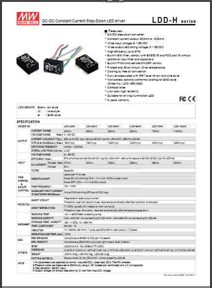 Meanwell LDD Datasheet